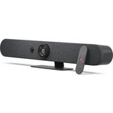 Logitech Rally Bar Mini All-in-One Webcam – Video Bar for Medium-Sized Rooms, Up to 4K Display Resolution, PTZ Camera with AI Viewfinder, Zoom/Tilt/Pan Functionality, Graphite Finish